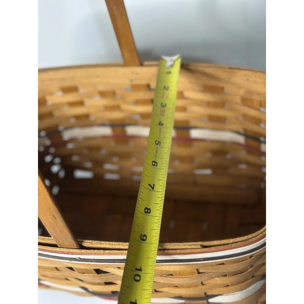 Vintage Longaberger Style Patriotic Basket | Red White Blue Stripe 9